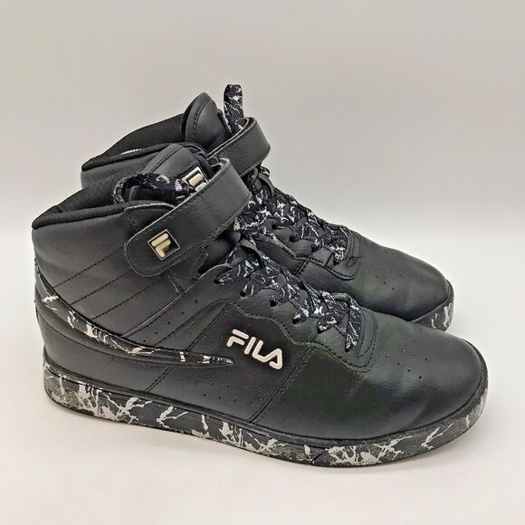 Fila Vulc 13 Marble Black Lifestyle Sneakers Men’s 8.5 Lace Up High Top Shoes - Picture 1 of 11
